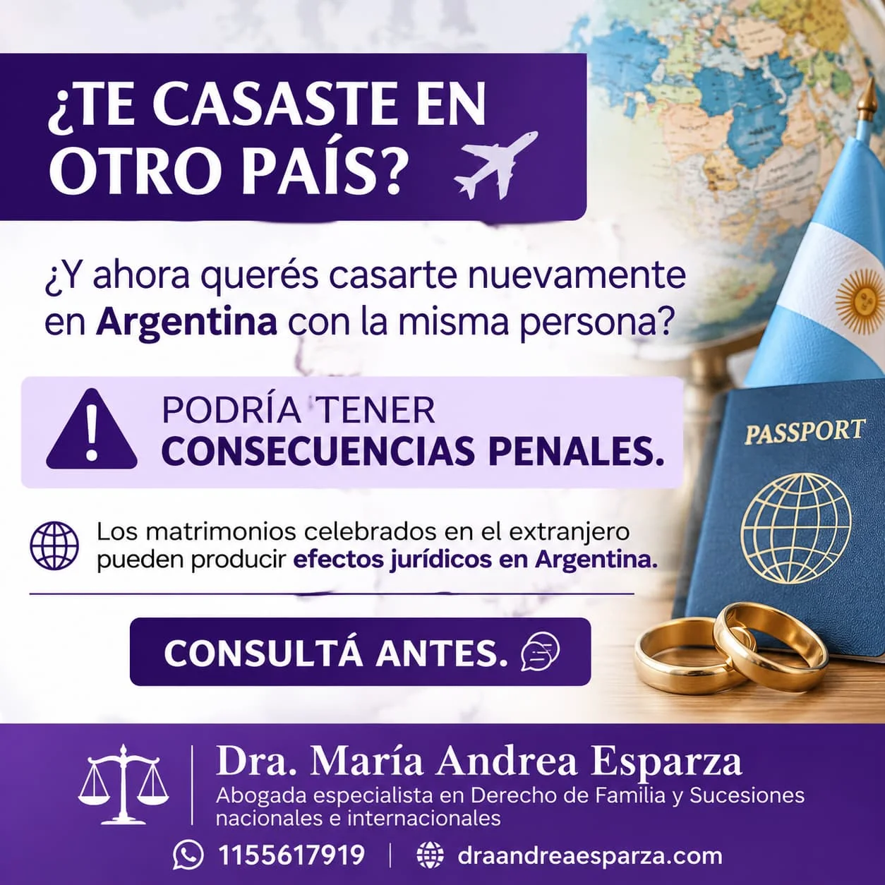 ¿Te casaste en otro país y querés casarte nuevamente en Argentina con la misma persona? Podría tener consecuencias penales.